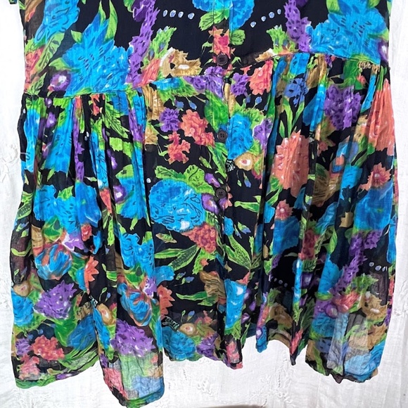 Equation Floral Bright Boho Mini-Dress / Tunic Top - Picture 10 of 12
